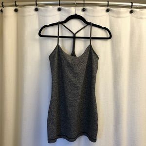 Lululemon Heathered Grey Power Y Tank, Size 8
